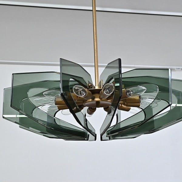 Vintage Kronleuchter 12-flammig von Gino Paroldo für Fontana Arte