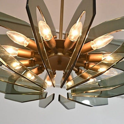 Vintage Kronleuchter 12-flammig von Gino Paroldo für Fontana Arte
