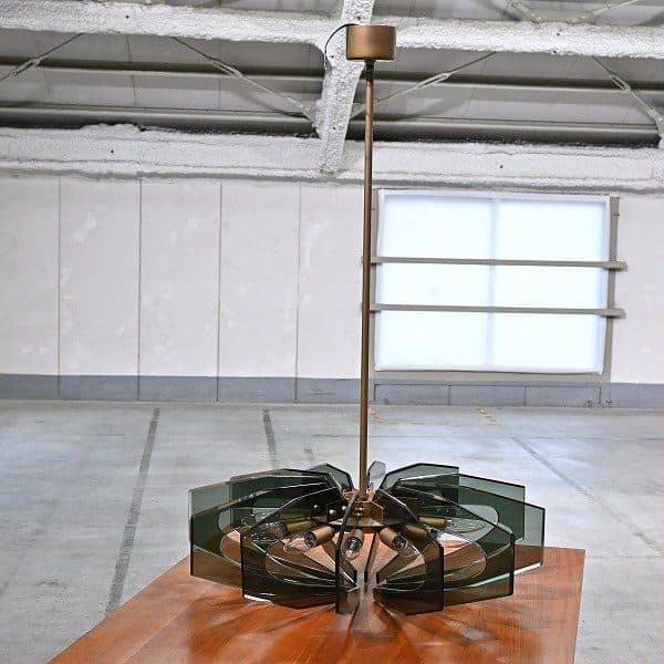 Vintage Kronleuchter 12-flammig von Gino Paroldo für Fontana Arte