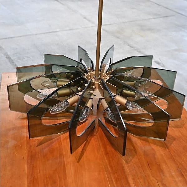 Vintage Kronleuchter 12-flammig von Gino Paroldo für Fontana Arte