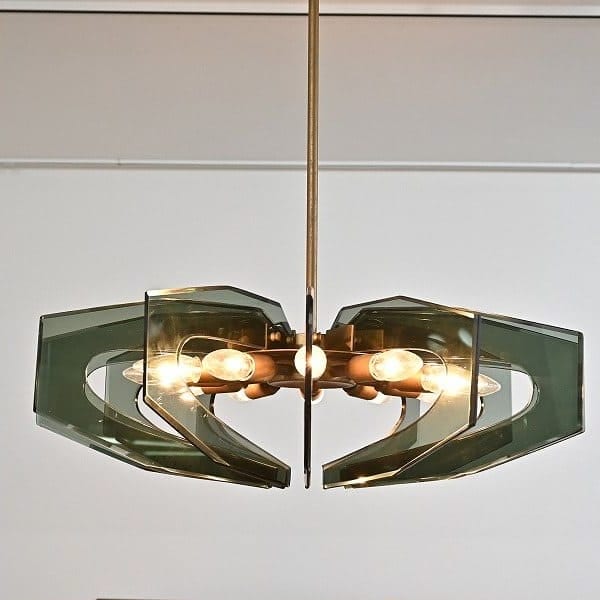 Vintage Kronleuchter 12-flammig von Gino Paroldo für Fontana Arte