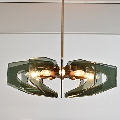 Vintage Kronleuchter 12-flammig von Gino Paroldo für Fontana Arte