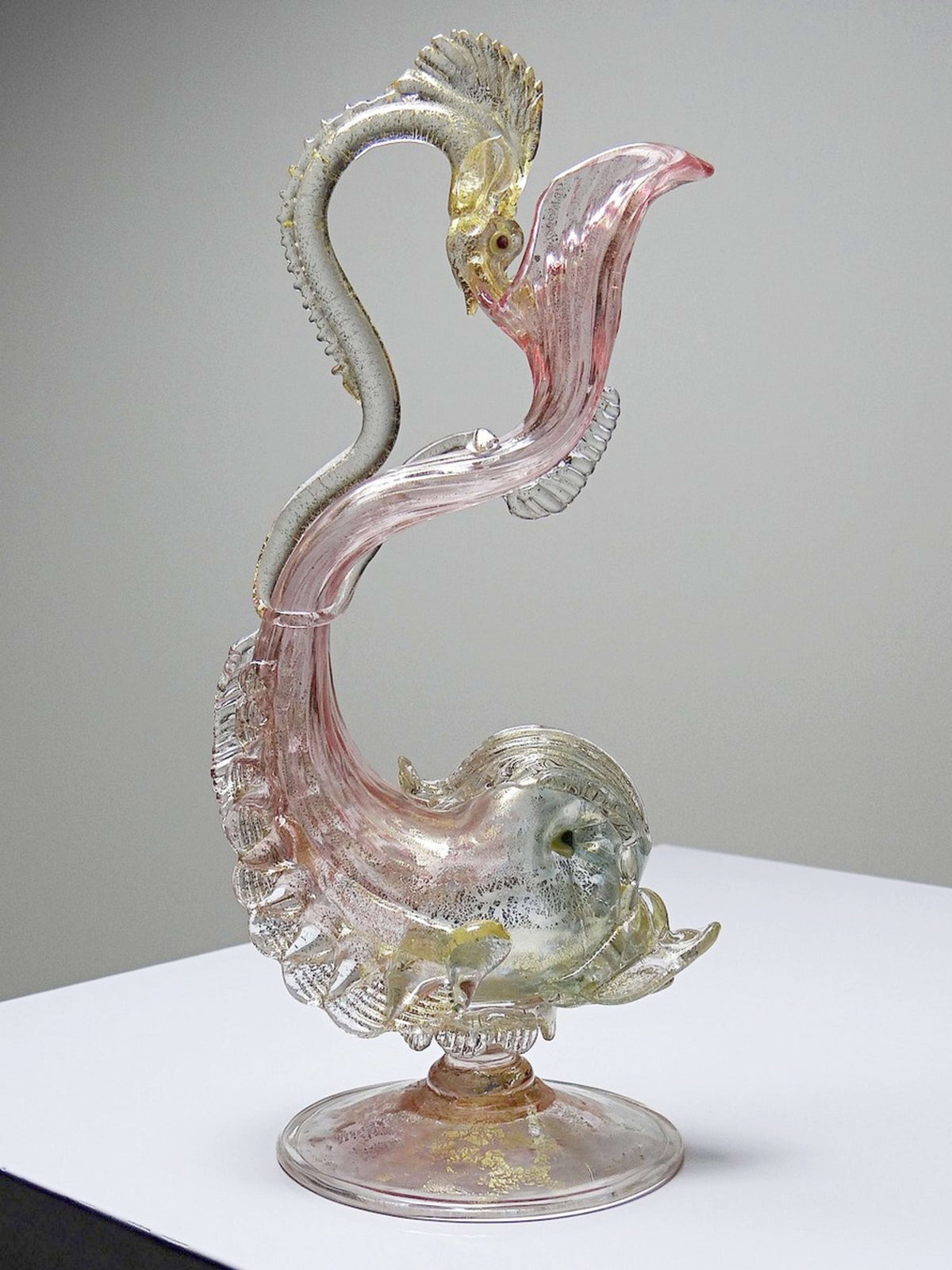 Vintage Krug "Delphin" von Antonio Salviati, Murano Glas