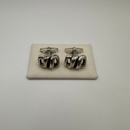 Vintage Manschettenknopf Twisted Knot aus 835er Silber