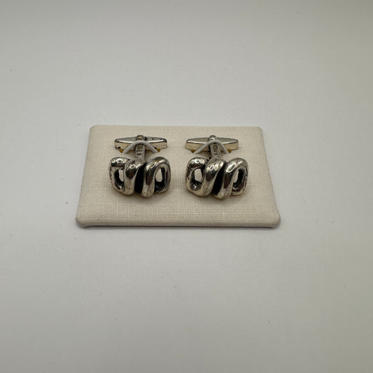 Vintage Manschettenknopf Twisted Knot aus 835er Silber