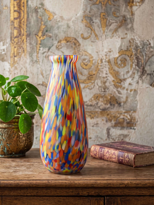 Vintage Vase Art Déco von Clichy-Legras, jaspiertes Glas