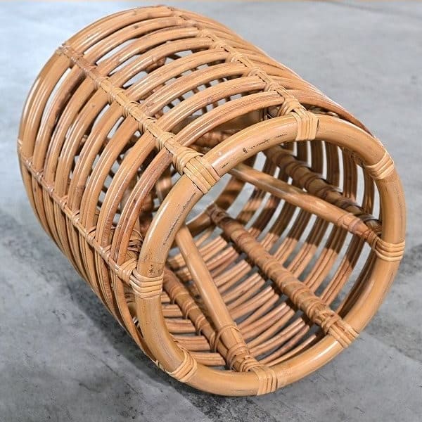 Vintage Hocker von Yuzuru Yamakawa für Yamakawa Rattan