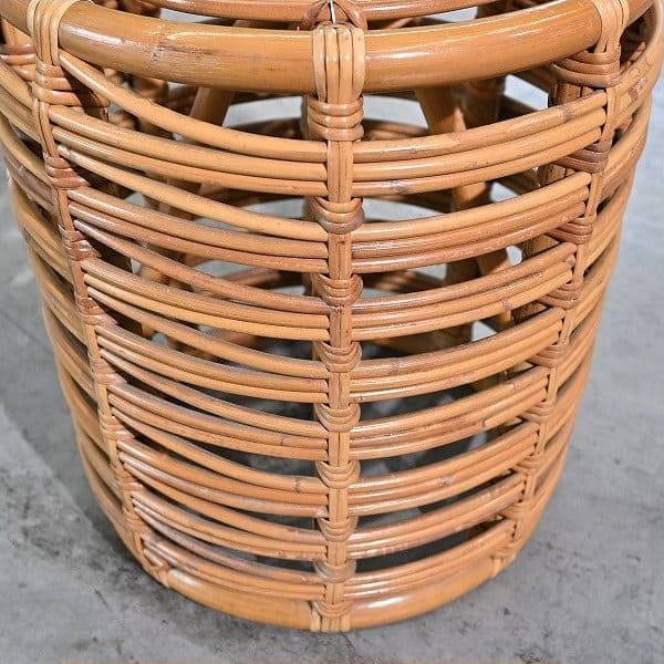 Vintage Hocker von Yuzuru Yamakawa für Yamakawa Rattan