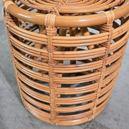Vintage Hocker von Yuzuru Yamakawa für Yamakawa Rattan