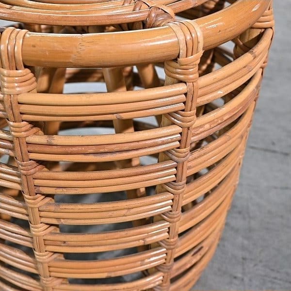 Vintage Hocker von Yuzuru Yamakawa für Yamakawa Rattan