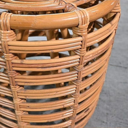 Vintage Hocker von Yuzuru Yamakawa für Yamakawa Rattan