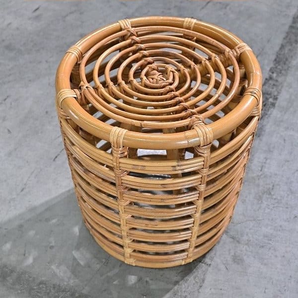 Vintage Hocker von Yuzuru Yamakawa für Yamakawa Rattan