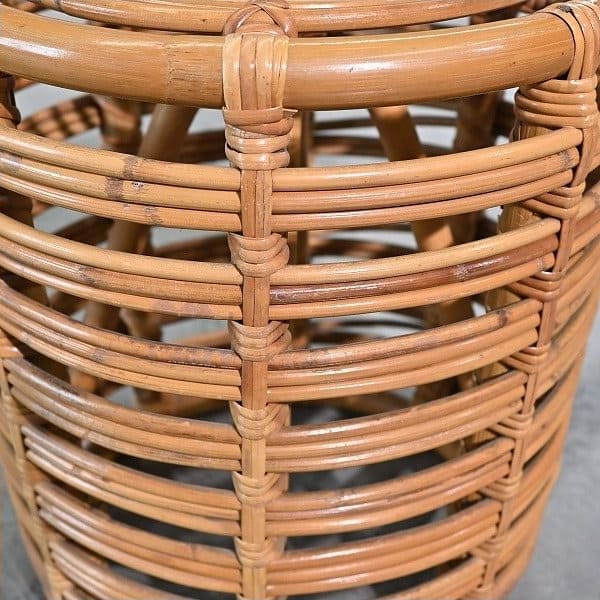 Vintage Hocker von Yuzuru Yamakawa für Yamakawa Rattan