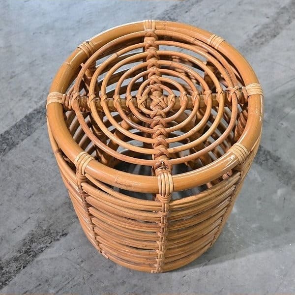 Vintage Hocker von Yuzuru Yamakawa für Yamakawa Rattan