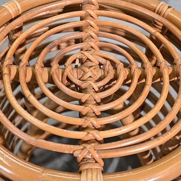 Vintage Hocker von Yuzuru Yamakawa für Yamakawa Rattan