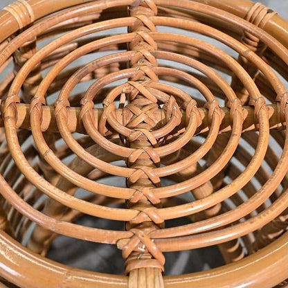 Vintage Hocker von Yuzuru Yamakawa für Yamakawa Rattan
