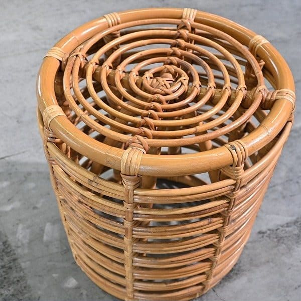 Vintage Hocker von Yuzuru Yamakawa für Yamakawa Rattan