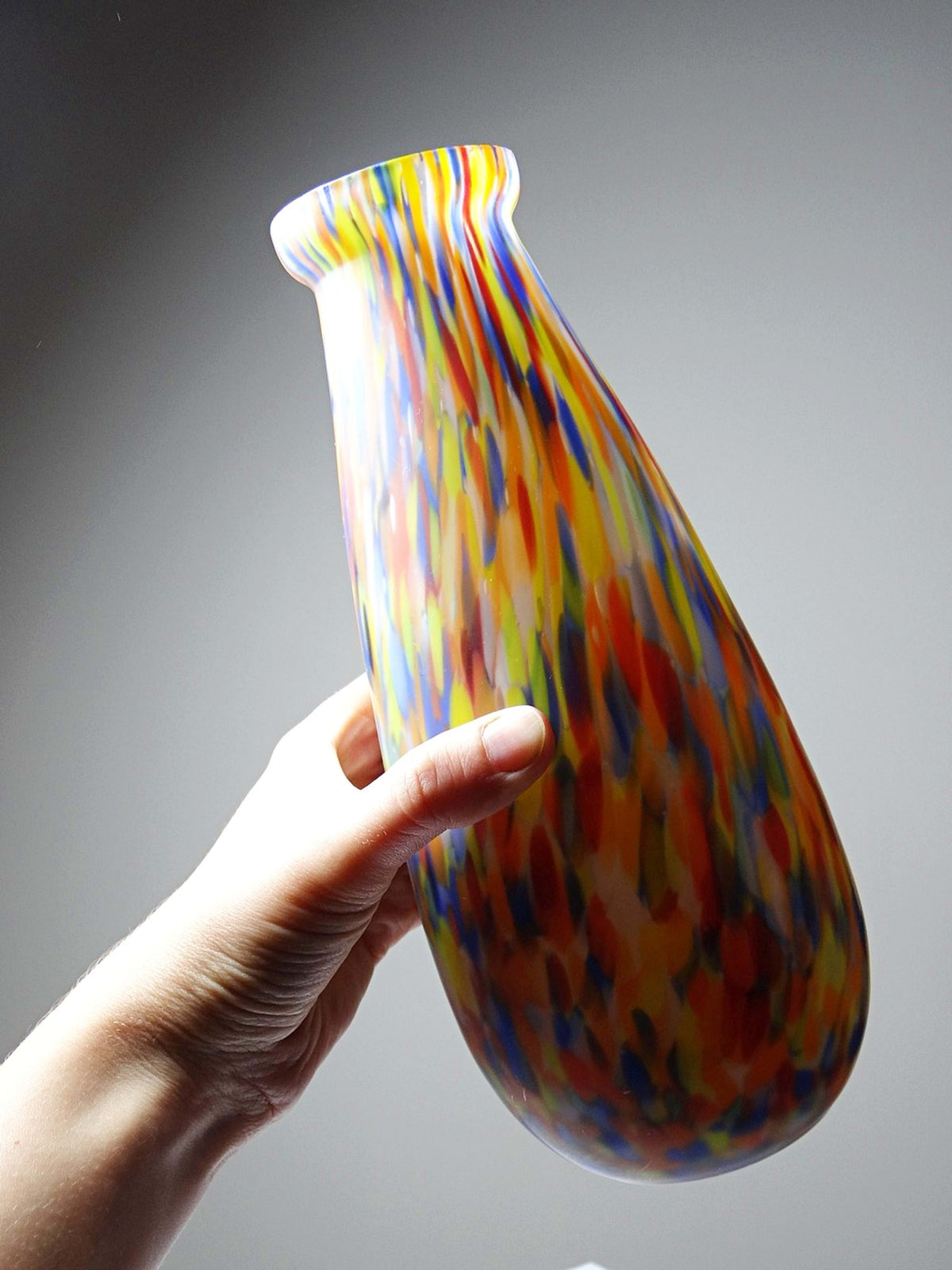 Vintage Vase Art Déco von Clichy-Legras, jaspiertes Glas
