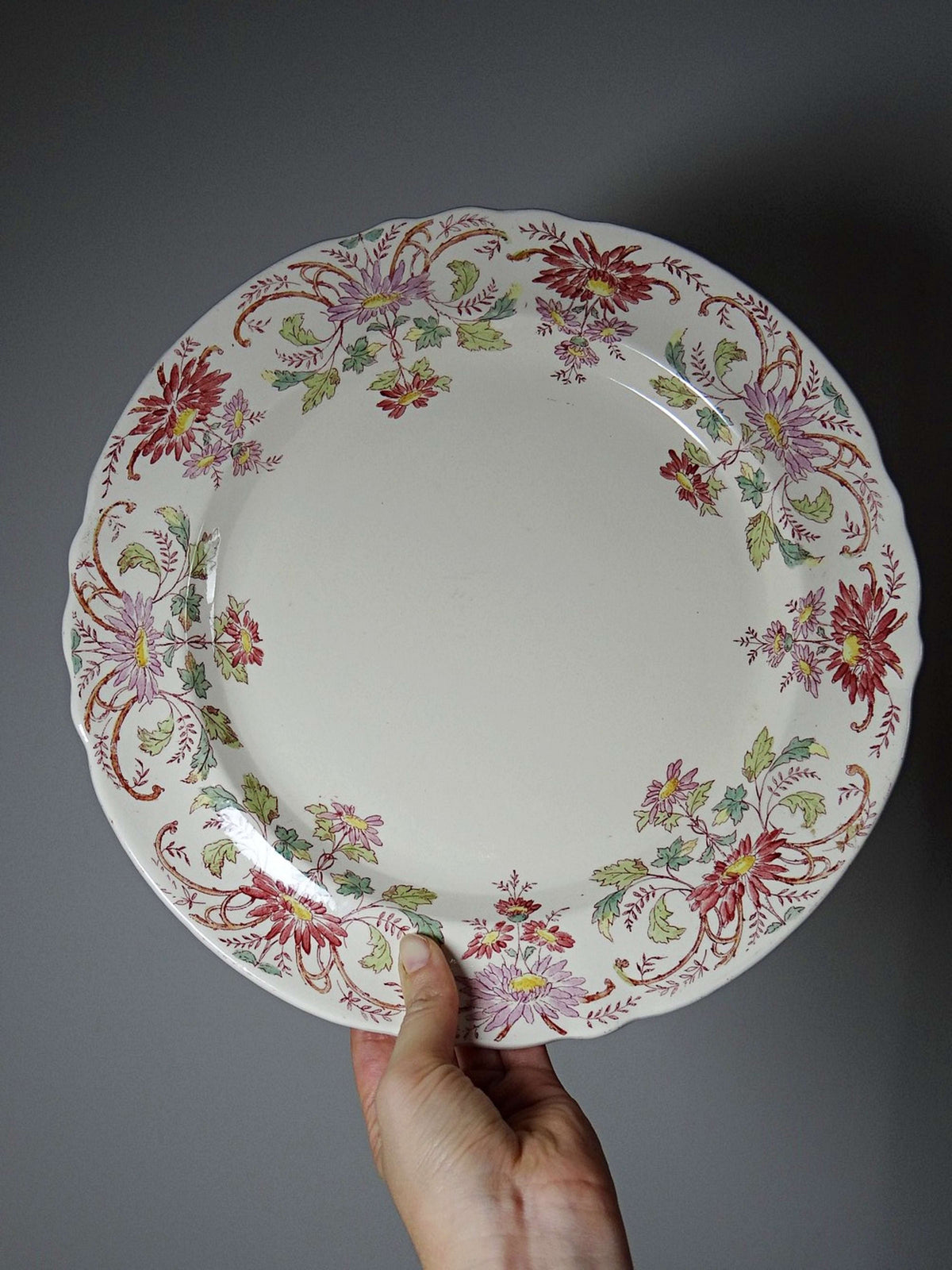 Vintage Servierplatte "Pâquerettes" von Longchamp, Art Nouveau