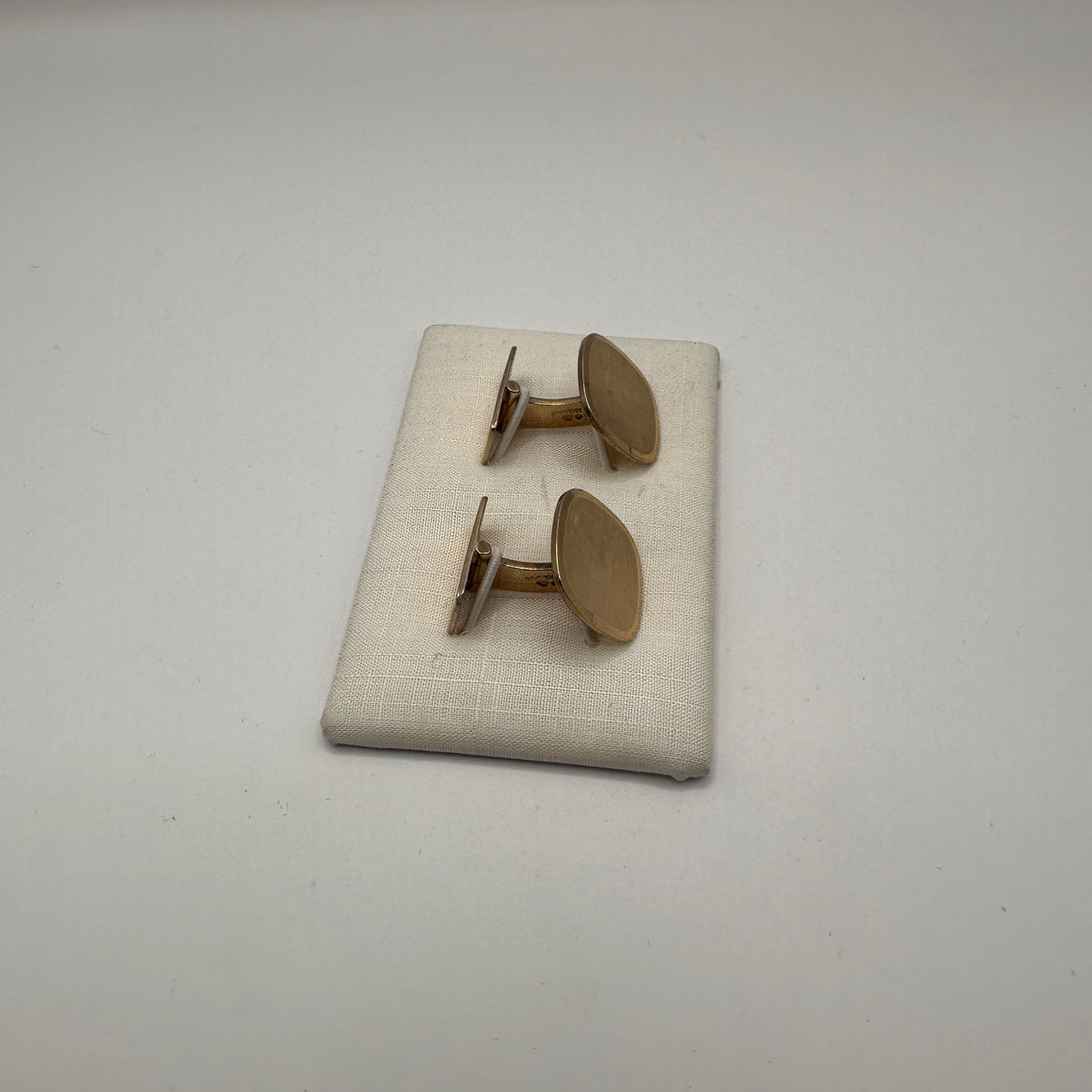 Vintage Manschettenknopf Set von 2 vergoldet mit Rauchquarz-Optik