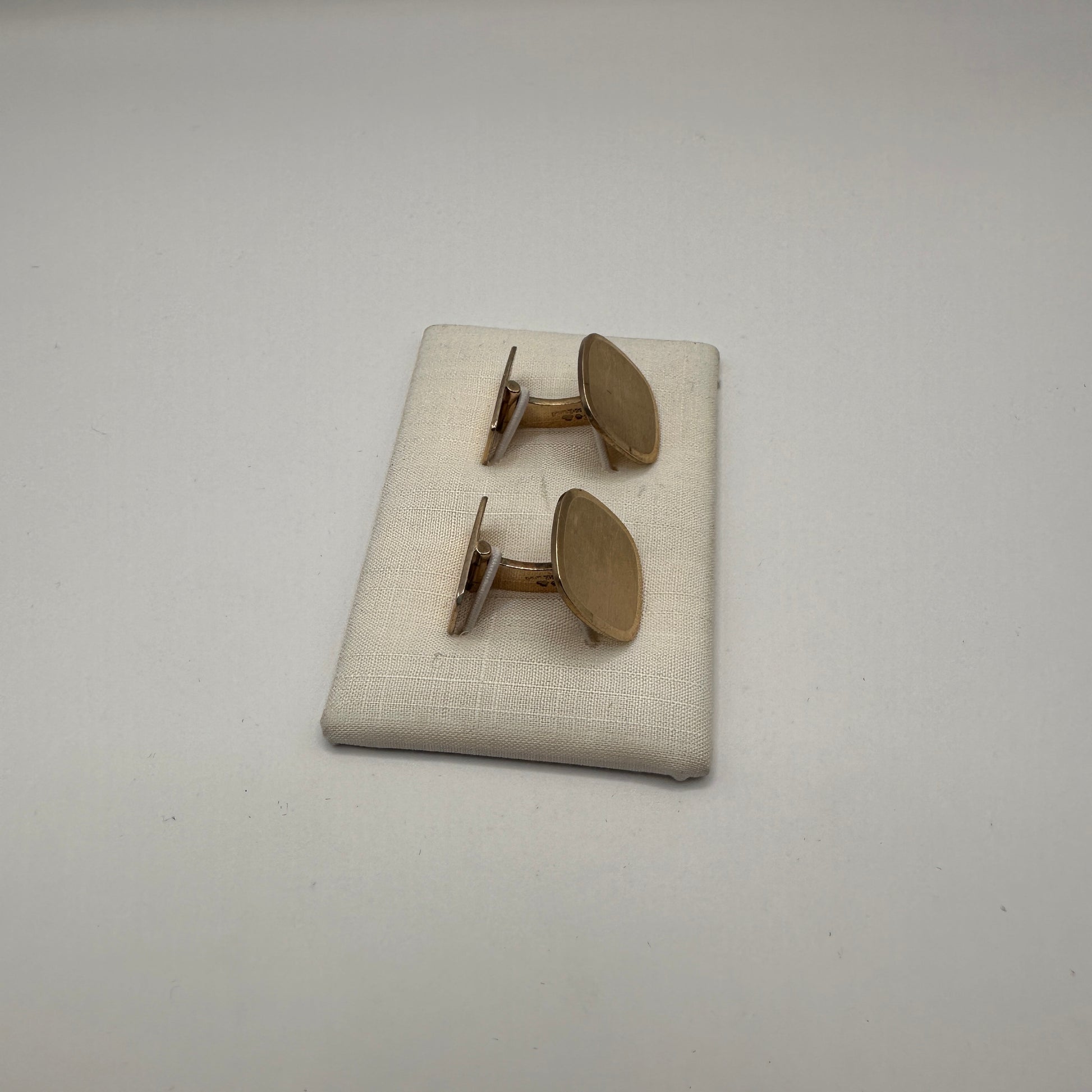 Vintage Manschettenknopf Set von 2 vergoldet mit Rauchquarz-Optik