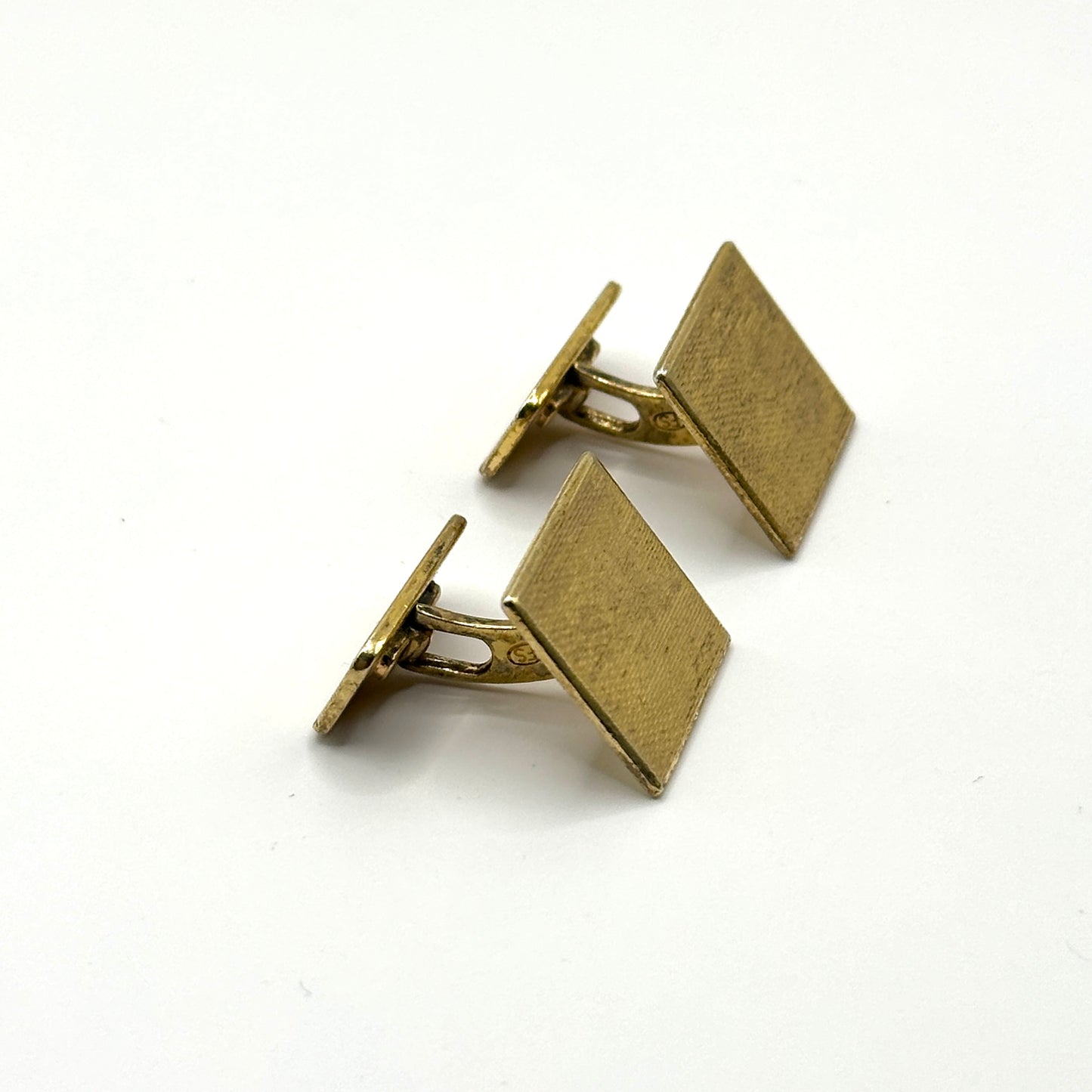 Vintage Manschettenknopf Sterlingsilber vergoldet quadratisch