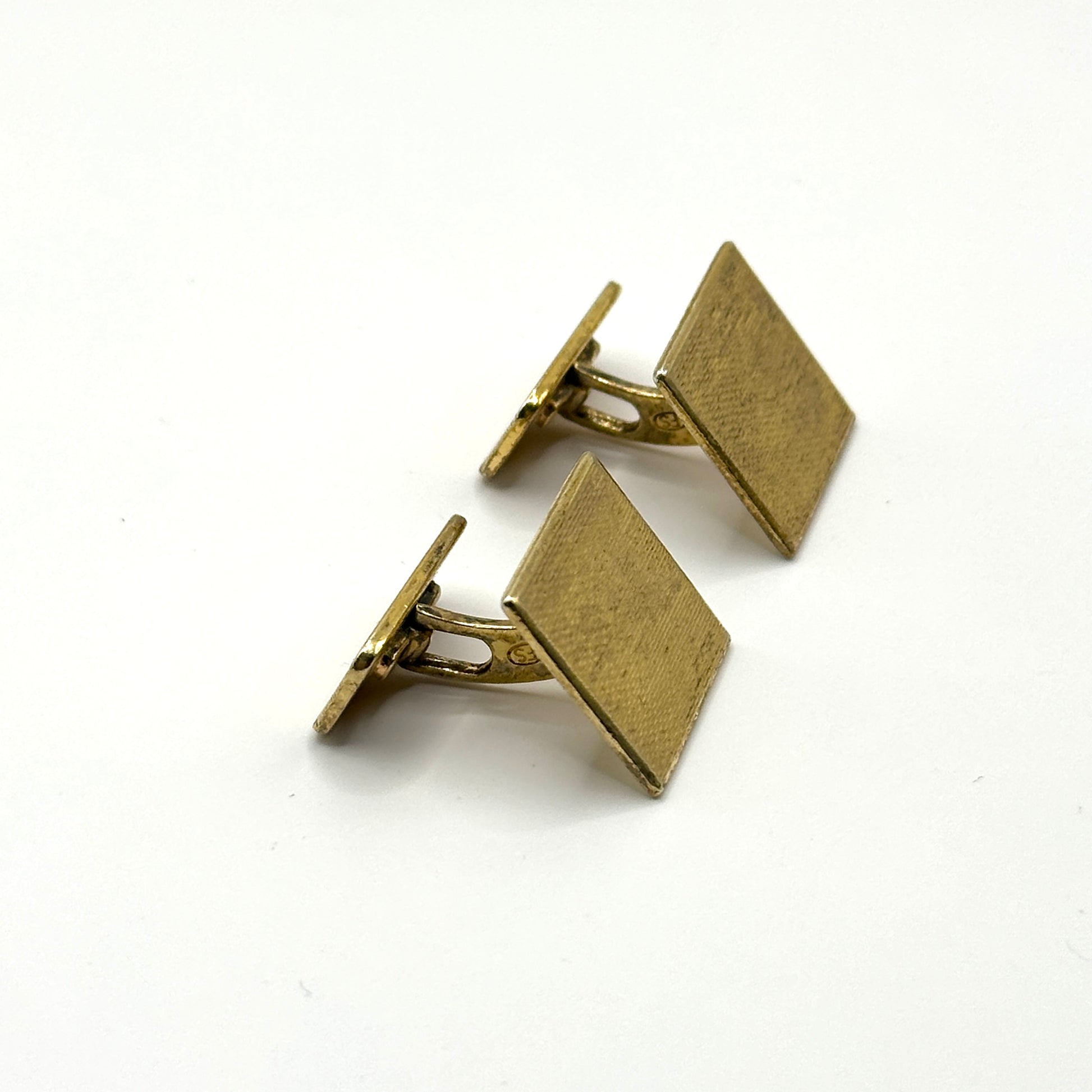 Vintage Manschettenknopf Sterlingsilber vergoldet quadratisch