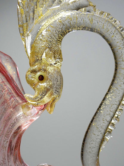 Vintage Krug "Delphin" von Antonio Salviati, Murano Glas