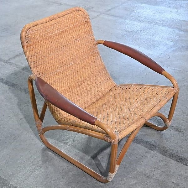 Vintage Rattanloungesessel von Yamakawa Rattan