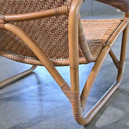 Vintage Rattanloungesessel von Yamakawa Rattan