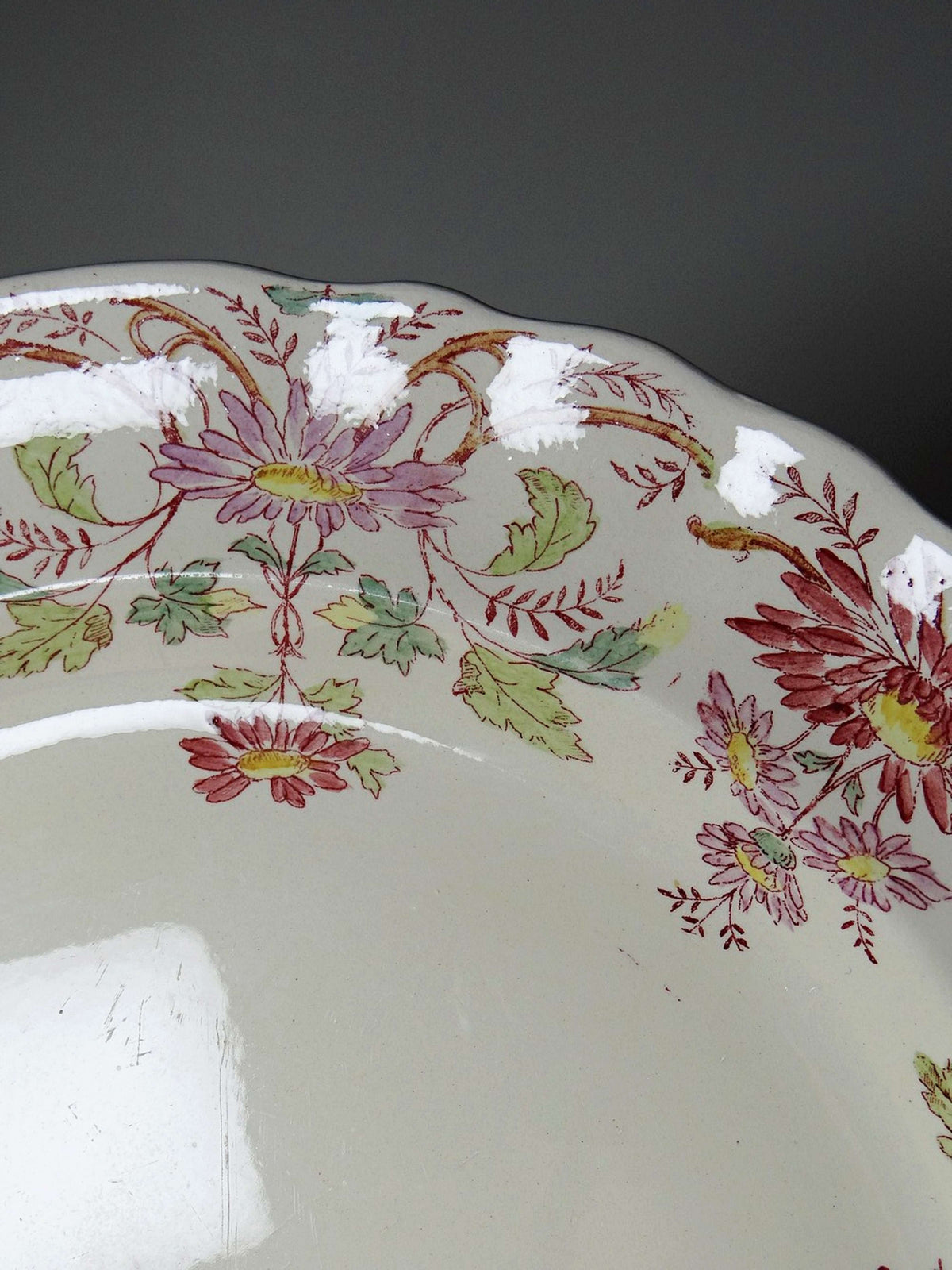 Vintage Servierplatte "Pâquerettes" von Longchamp, Art Nouveau