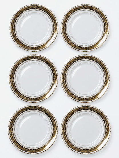 Set von 6 Vintage Teller ADP Royal Limoges mit Golddekor