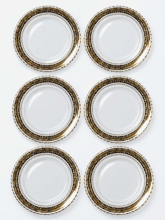 Set von 6 Vintage Teller ADP Royal Limoges mit Golddekor