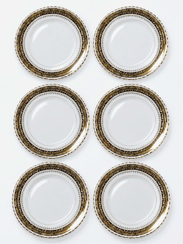 Set von 6 Vintage Teller ADP Royal Limoges mit Golddekor