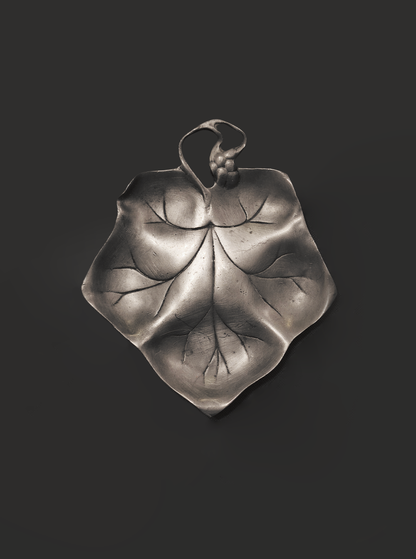 Vintage Schale Leaf aus Zinn