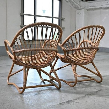 Vintage Stuhl Set von 2 von Shichiro Yamakawa für Yamakawa Rattan