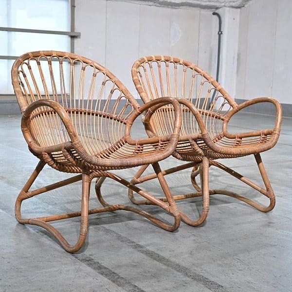 Vintage Stuhl Set von 2 von Shichiro Yamakawa für Yamakawa Rattan