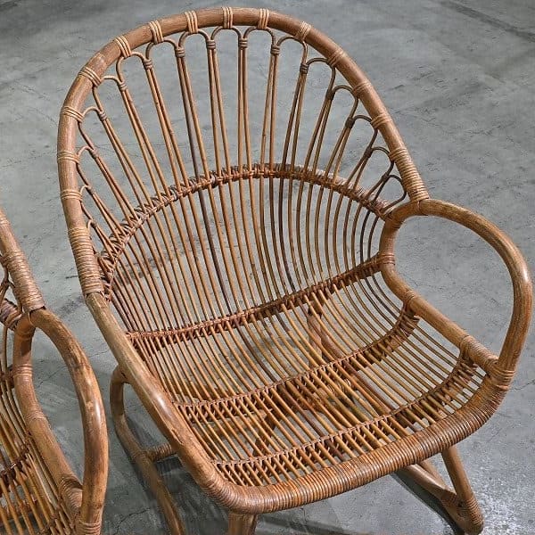 Vintage Stuhl Set von 2 von Shichiro Yamakawa für Yamakawa Rattan