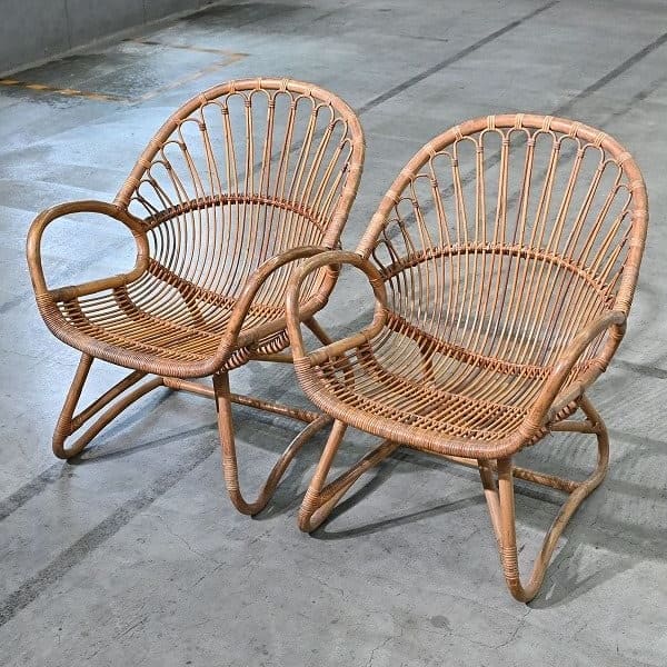 Vintage Stuhl Set von 2 von Shichiro Yamakawa für Yamakawa Rattan
