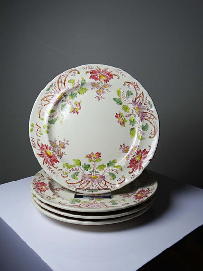 Set von 4 Vintage Dessertteller "Pâquerettes" von Longchamp