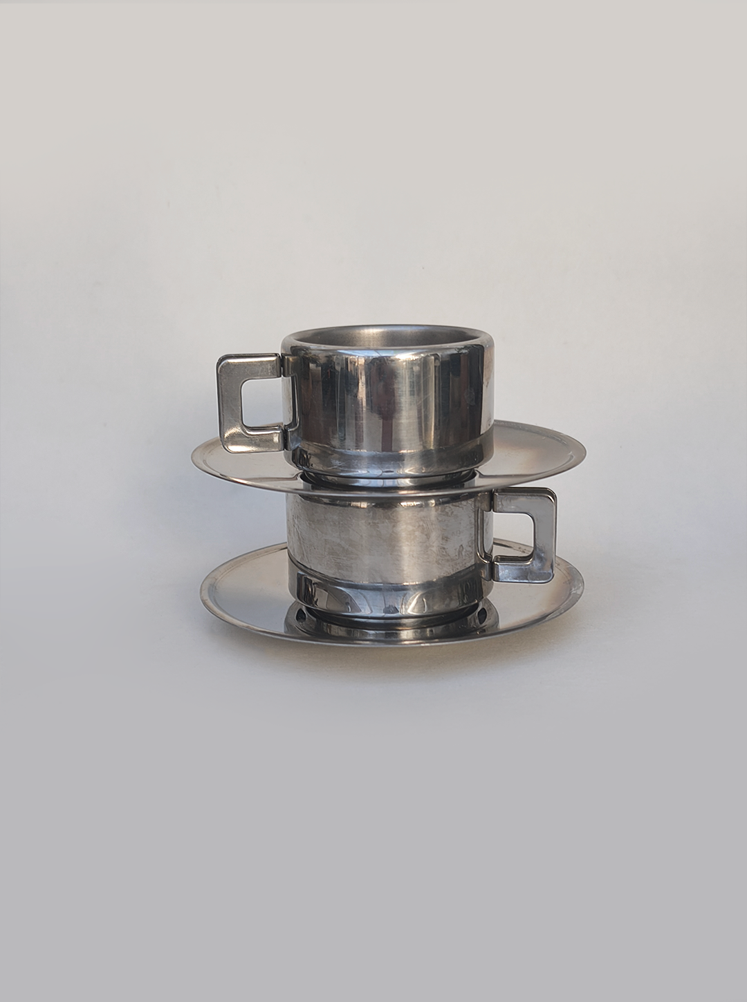 Set von 2 Vintage Espressotasse mit Untertasse