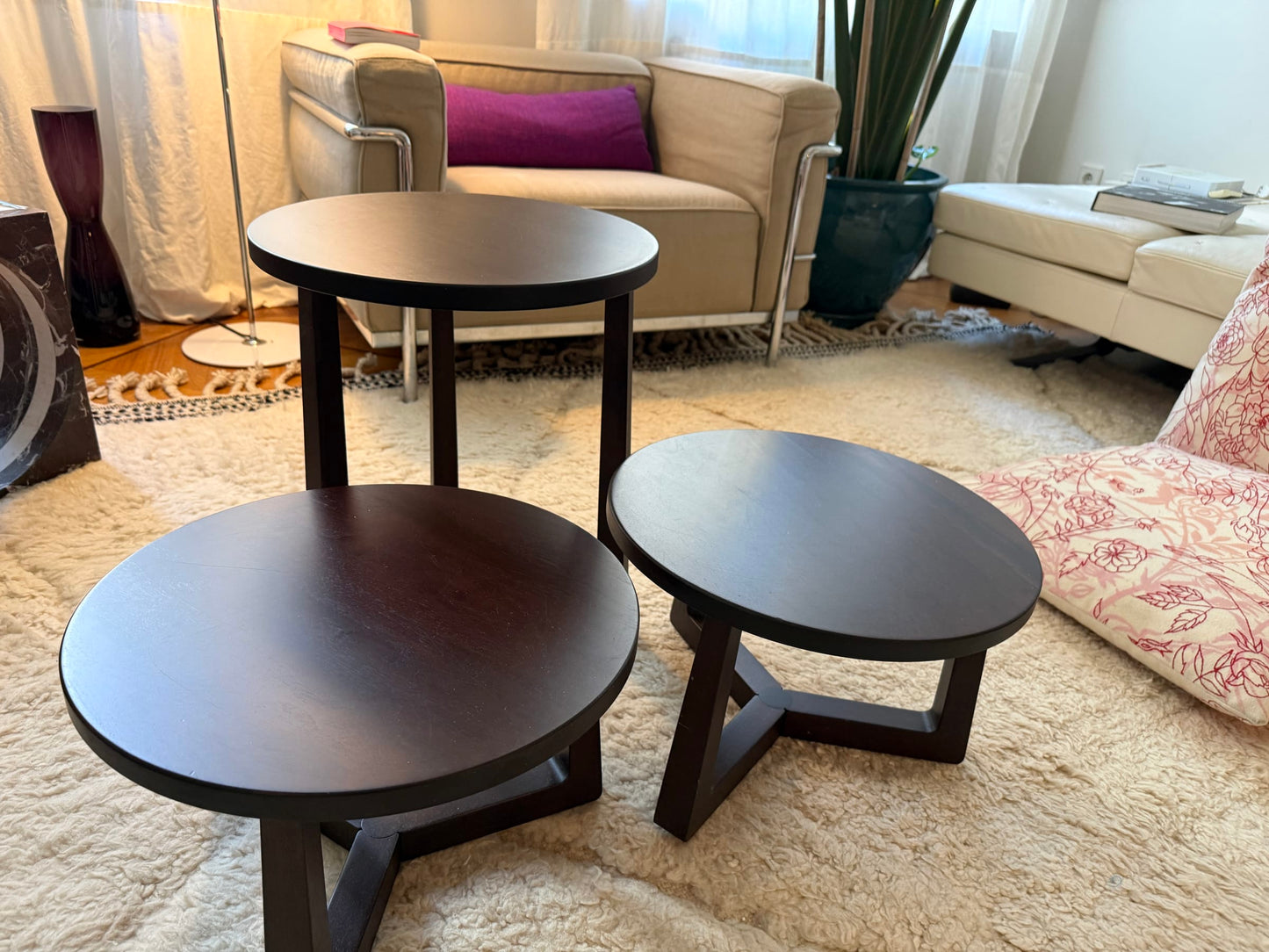 Set von 3 Vintage Beistelltisch "Jiff" von Flexform