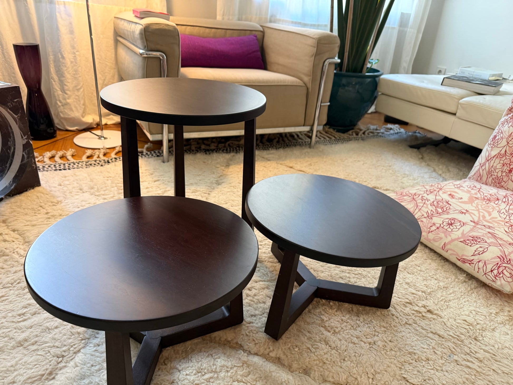 Set von 3 Vintage Beistelltisch "Jiff" von Flexform