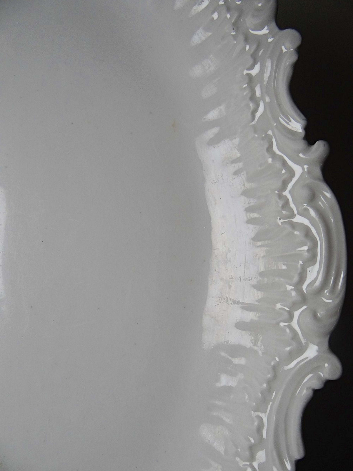 Vintage Servierplatte Limoges Porzellan Rokoko-Relief oval
