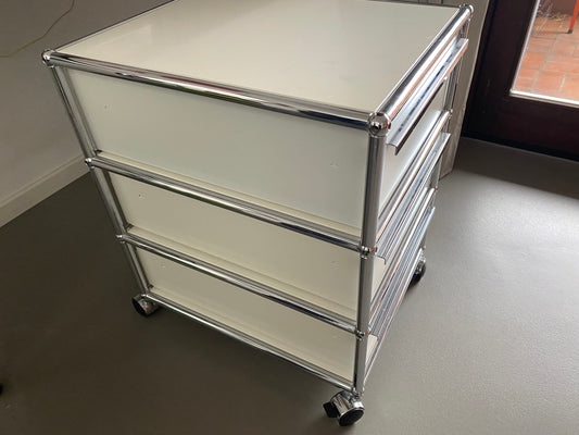 Vintage Rollcontainer von USM Haller reinweiß