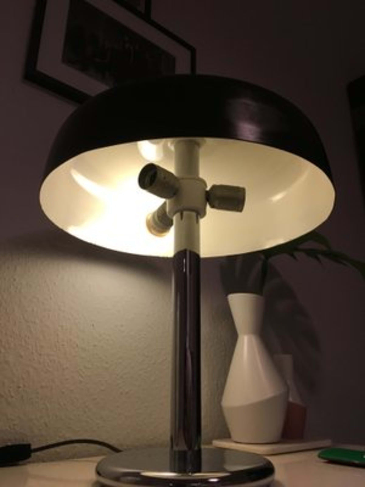 Vintage Bauhaus Tischlampe von Egon Hillebrand für Hillebrand Lighting, Chrom Schwarz
