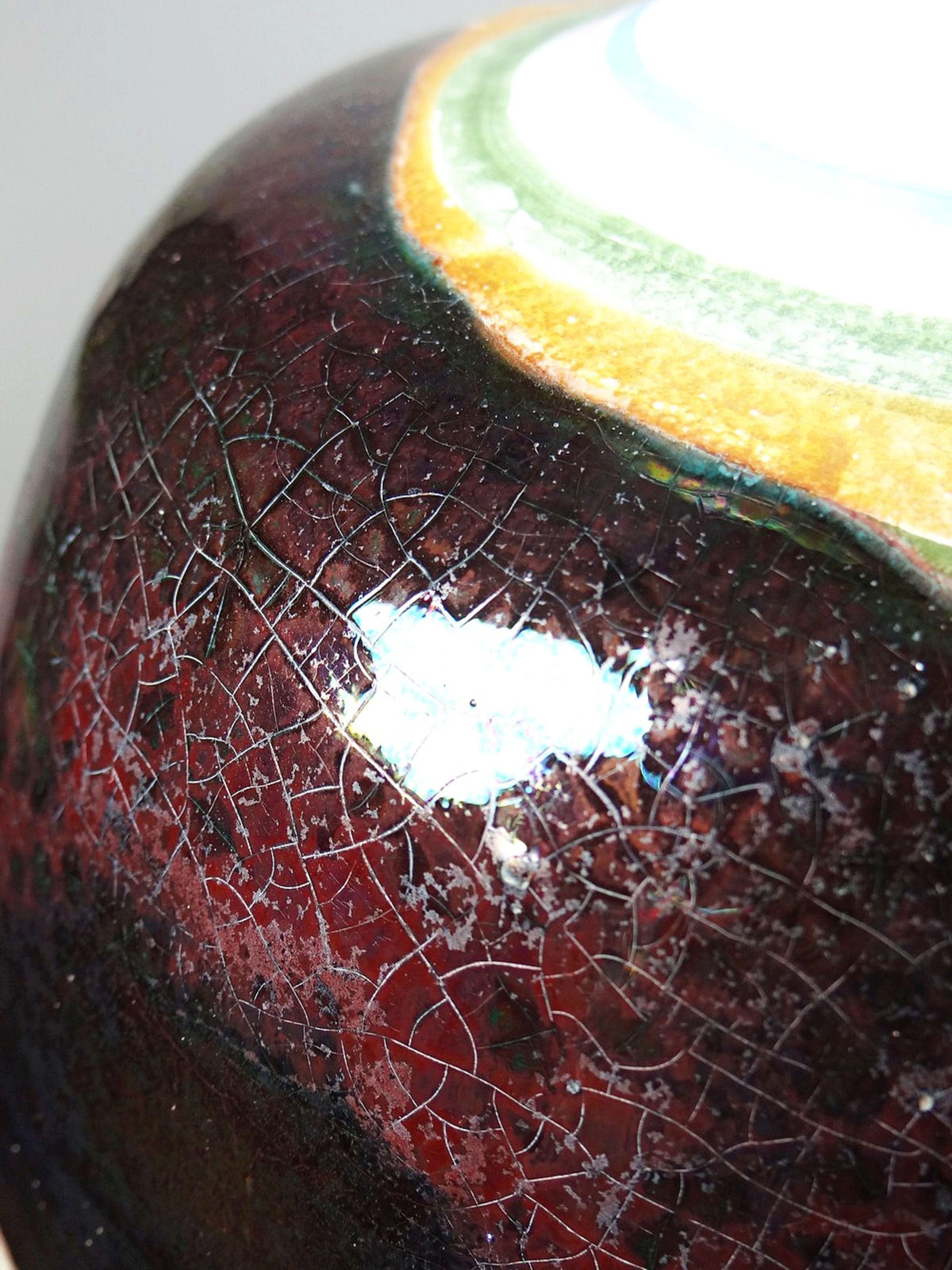 Vintage Keramikvase mit irisierender Glasur, Spanien