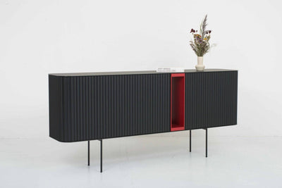 Buffet WOGG 75 par Buratti Architetti pour WOGG noir profond avec boîte rouge
