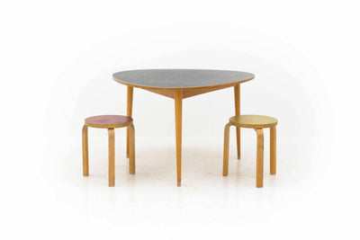 Vintage three-round table from Horgen Glarus brown