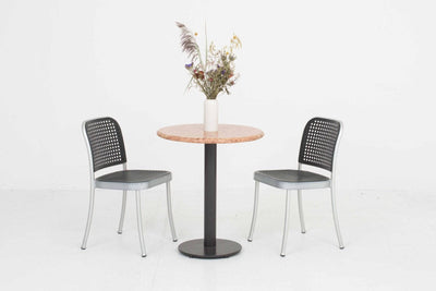 Bistro table Lotto Rosso marble red